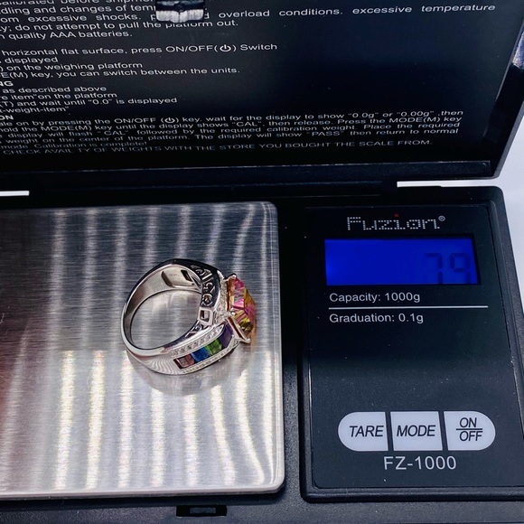 EUC Sterling Silver Bi Colored Topaz Cocktail Ring - Picture 16 of 16